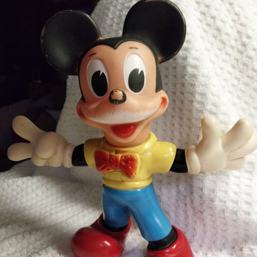 1960’s Peace Mickey Mouse Rubber Toy Made in Italy